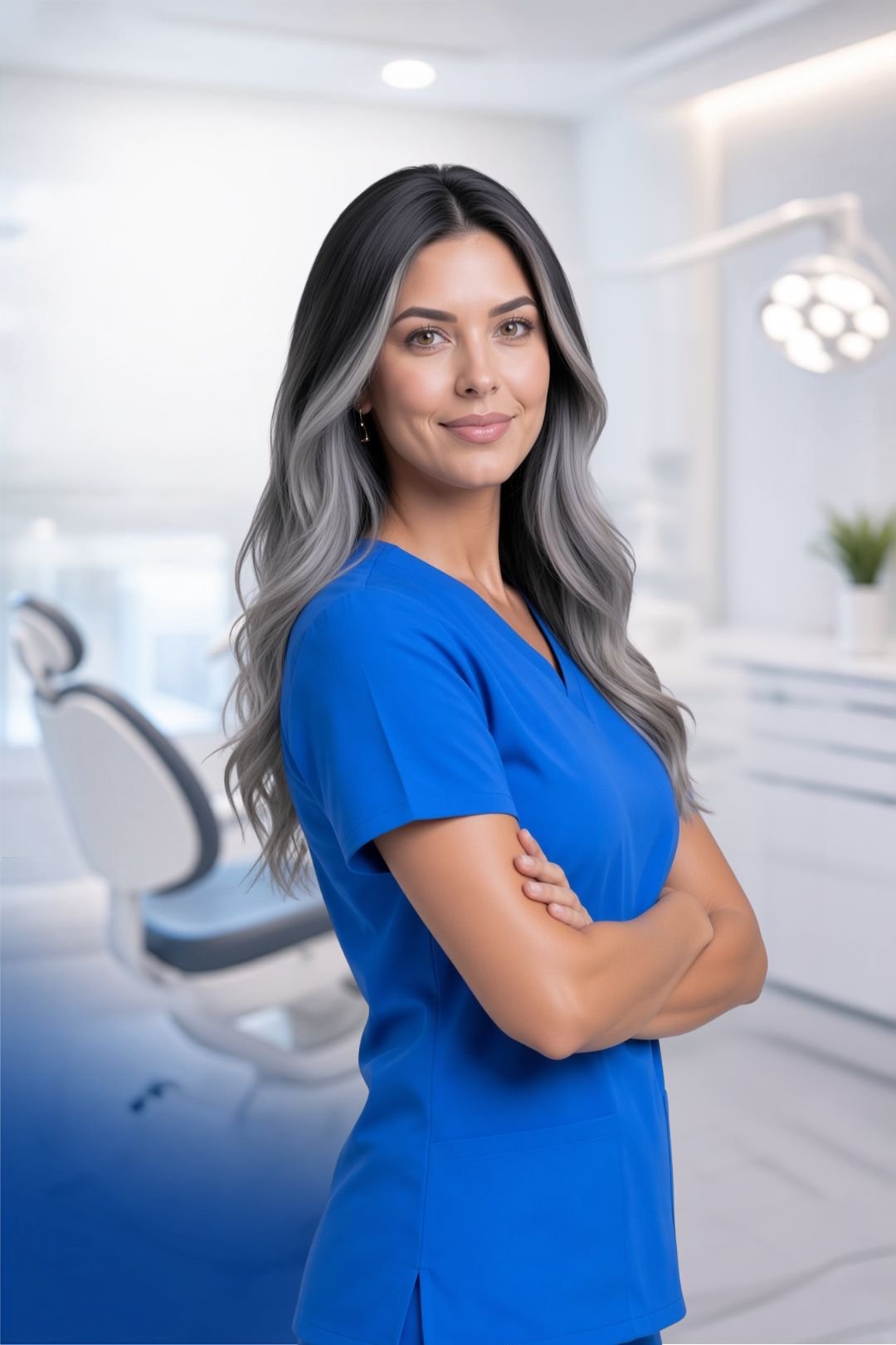 Profesional dental trabajando en un consultorio moderno